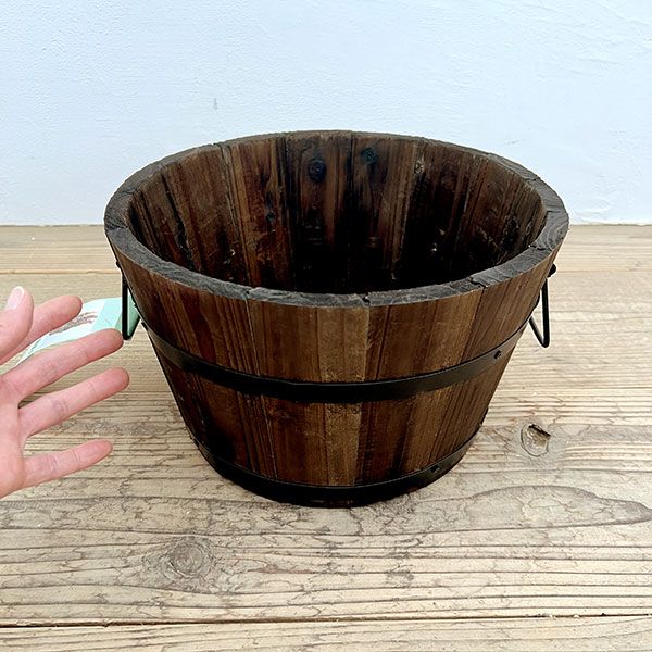 焼杉プランター:浅丸(小)