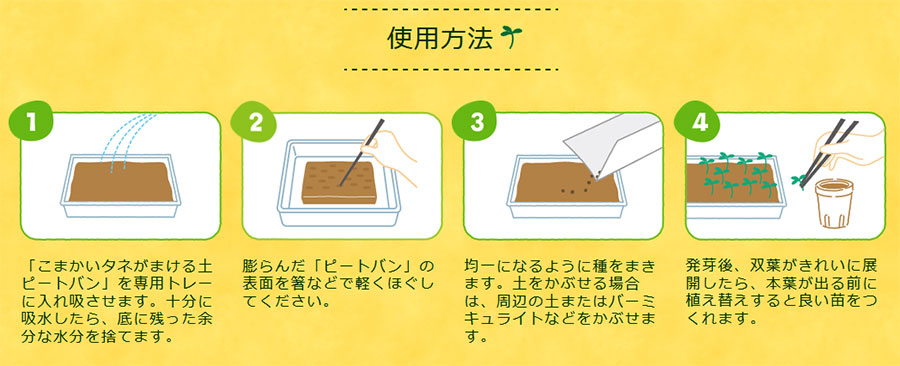 こまかいタネがまける土:ピートバン5枚セット