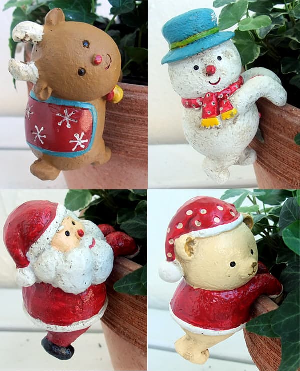 クリスマスオーナメント:ポットハンギング4個セット