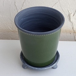 グレーズポット：GP-15　グリーン（直径15cm）