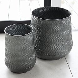 ウェーブ・ラウンドポット 2点セット（BW-05）