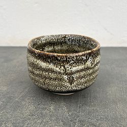 リキュウ ポット：TENMOKU白／Sサイズ（直径約9.0cm、高さ約6.1cm）