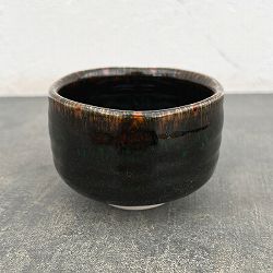 リキュウ ポット：AME緑／Sサイズ（直径約9.0cm、高さ約6.1cm）