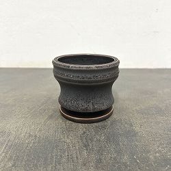 アロイ ポット アンド ソーサー：Sサイズ（直径9.0cm、高さ7.3cm）