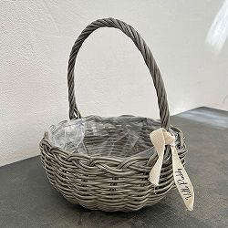 ＰＰラタンフラットハンドルＳ・ライトグレー直径22.5cm（30001）