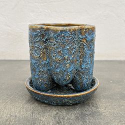 ソル：ストンプS　ブルー4346（直径12cm）・皿付