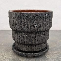 ソル：ラインL　グレー4441（直径14cm）・皿付