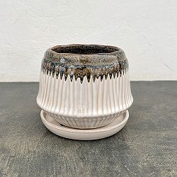 フラスタム ポット アンド ソーサー：Sサイズ（直径14cm、高さ11cm）