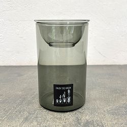 バルブベース 水栽培ガラスベース グレーショート（KEGY4060GY）(容器のみ)