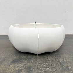 Sen シリーズ：ローリーポット 丸・浅型 Mサイズ（直径21.8cm）ホワイト