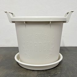 グロウコンテナ30型（直径30cm）とグロウプレート30型　（ホワイト）のセット