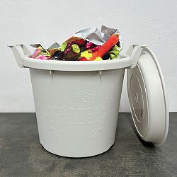 野菜用：グロウコンテナ30型（直径30cm）とプレート（ホワイト）と培養土のセット