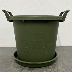 グロウコンテナ30型（直径30cm）とグロウプレート30型（ダークグリーン）のセット