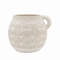 アフリカンポット11　ホワイト（CP2641WH）/幅21.5cm高さ16.5cm