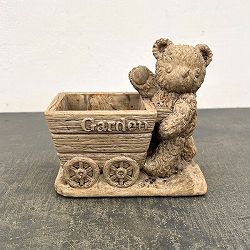 ヴィンテージベアーポットA カート ブラウン（GR2608BR）幅17cm高さ16.5cm