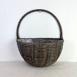 ユニハングバスケットダークグレー（KH407）幅26cm、奥行16.5cm、高さ14cm（内径24.5cm×15cm）