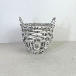 ガンセトハンドルサークルSアンティークホワイト（KM757）直径17.2cm、高さ15cm（内径15cm）