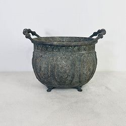 アンティクデコレオーバルSダークグレー（UF575）幅25.3cm、高さ17cm（内径19.5cm）