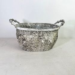 デコレハンドルオーバルSホワイト（UF633）幅30cm、高さ12.5cm（内径23cm)