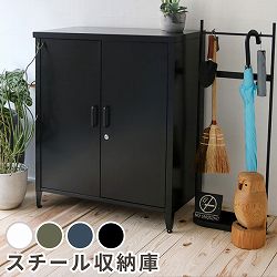 [送料無料]スチール収納庫 「LUXON（ルクソン）」シティブラック（ST-002BLK）