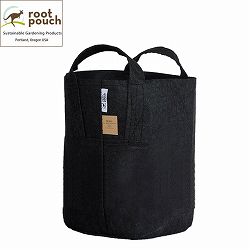 ルーツポーチ：ブラック6ガロン・持手あり（幅=直径29cm、高さ36cm） 5個セット