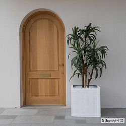 [送料無料]「FARBOR」ファイバー 木調FRPプランター 幅50 （角型）ホワイト（E002-CU500WHT）