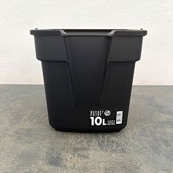 バケツ・エンジョイ 10L（29.5cm、28.2cm、高さ24cm） クリアブラック