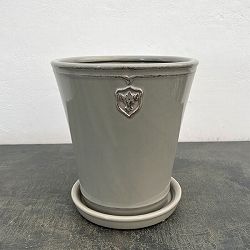 クリスマスローズ専用鉢：Rose de Noel Parfaite（グレー）　Lサイズ（7号）・皿付