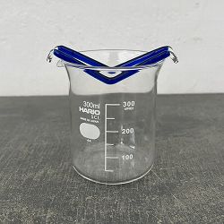 HARIO バルブベース 水栽培ガラスベース 水辺のハンモック ブルー（ビーカー付き）MHK-300-BU（直径11.5cm、高さ11cm、容量300ml）