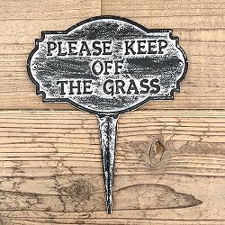 ガーデンメッセージ：キープオフザグラス　グレイ（66032）