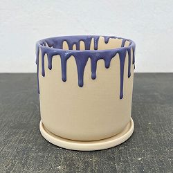 ドリーナ11Y（直径11cm）イエロー＆パープル・皿付／84093