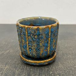 ソル：ポストS　ブルー4621（直径8cm）・皿付