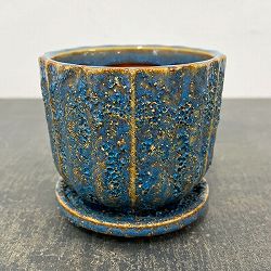 ソル：ポストM　ブルー4620（直径11cm）・皿付