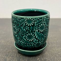 ソル：フロルミニ　エメラルド4146（直径7cm）・皿付