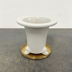 RAKU プランター 白 O-95（直径約14cm）・受け皿付き