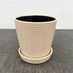 パルサー ポット アンド ソーサー Sサイズ ホワイト（直径12cm×高さ12cm）