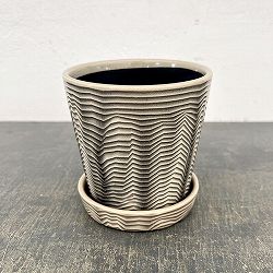 パルサー ポット アンド ソーサー Sサイズ ブラック（直径12cm×高さ12cm）