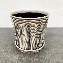 パルサー ポット アンド ソーサー Lサイズ ブラック（直径17cm×高さ17cm）