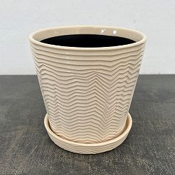 パルサー ポット アンド ソーサー Lサイズ ホワイト（直径17cm×高さ17cm）