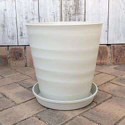 フレグラーポット：24型アイボリー受け皿付