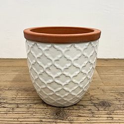 テラコッタ：ベトナムテラコッタ　白 Mサイズ（直径27＆#10005;高さ28cm）