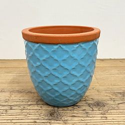 テラコッタ：ベトナムテラコッタ　青 Mサイズ（直径27＆#10005;高さ28cm）