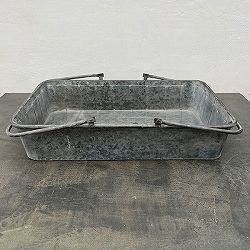 ブリキハンドル付きレクトバスケット Lサイズ（BAGG4001L）