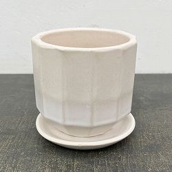 信楽焼き：デネブ チタンホワイト（直径約12.5cm）・受け皿付