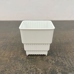 すごい根：メッシュ構造プラバチ　スクエアショート（ホワイト）　2号　10個入り