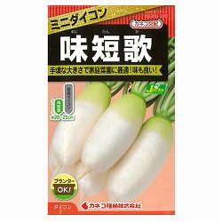 ミニダイコン種：味短歌（あじたんか）の種 2袋セット[野菜タネ]