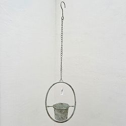 オーバルアイアンポットGY（UF757）幅20cm、高さ26cm（内径9.5cm）