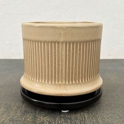 ミネルバ：ベージュS（直径約13cm）／黒マット受け皿付き