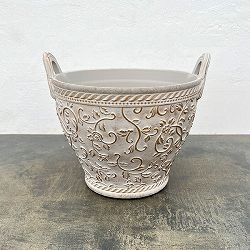 ミニローズハンドルバスケットL-IG / アイボリー×ゴールド（FC060IG）幅30cm、高さ21cm