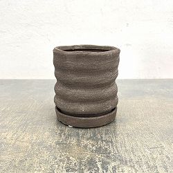 ピサロ：黒マットS（直径約11cm）・受け皿付